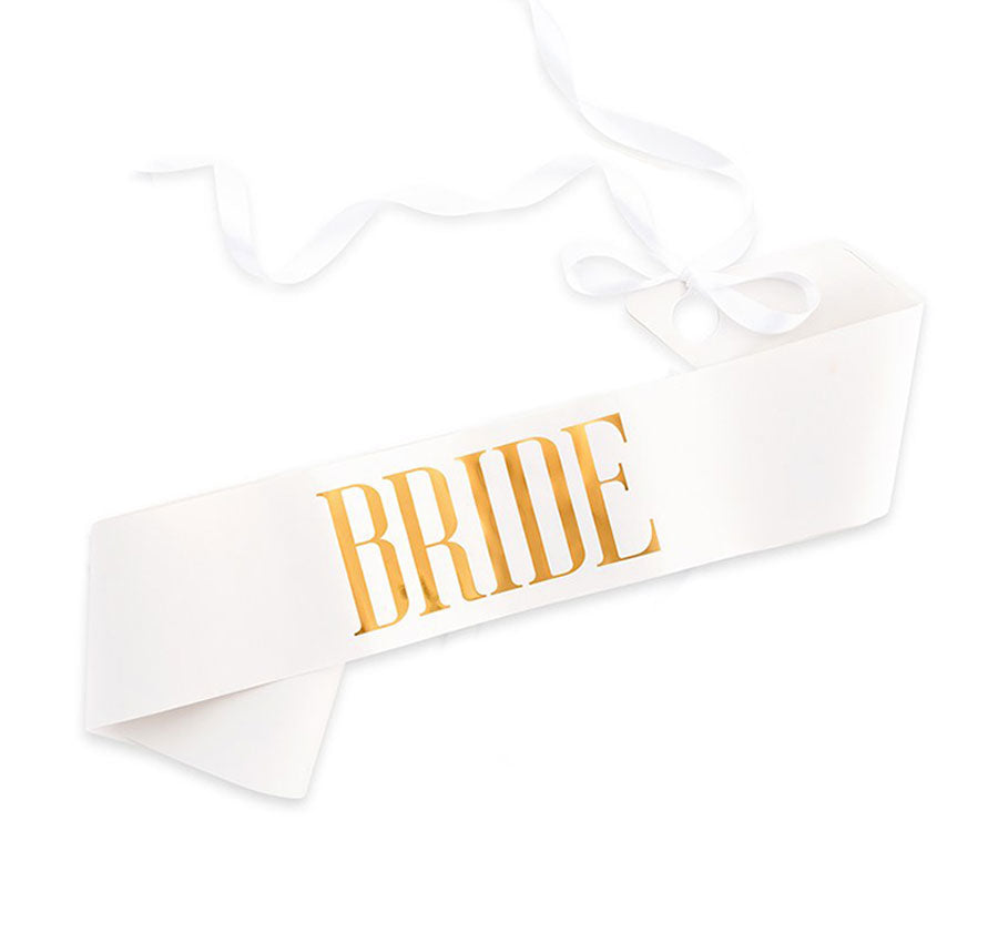 Gold Metallic Bride Paper Sash