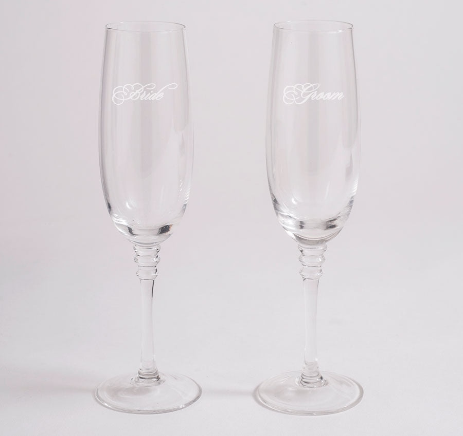 Bride & Groom Wedding Toasting Glasses