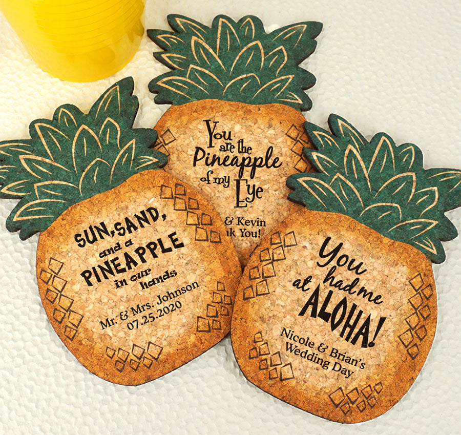 Pineapple Cork Coasters - Personalized