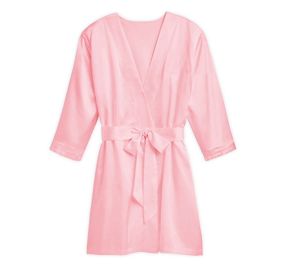Silky Kimono Bridesmaid Robe - Light Pink