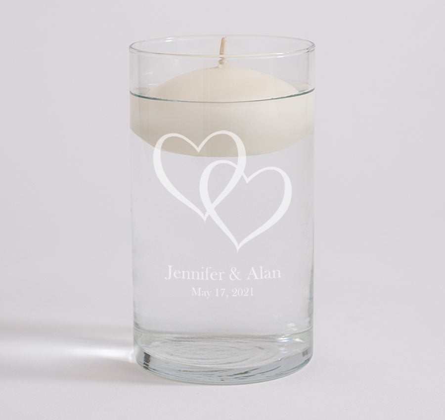 Double Heart Floating Unity Candle
