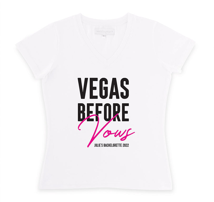 Personalized Bridal Party Wedding T-Shirt - We Said Vegas