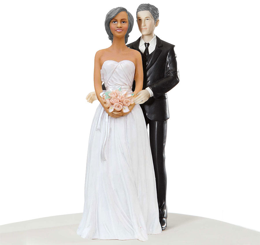 Stylish Contemporary African American Bride with Gray Hair