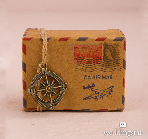 Vintage Airmail Favor Boxes (Set of 10)