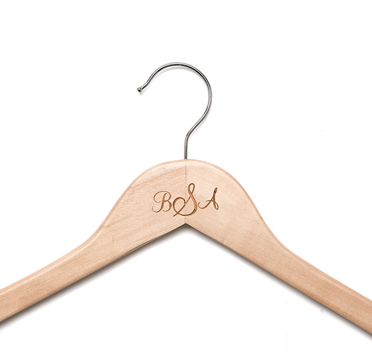 Monogram Wooden Wedding Hanger