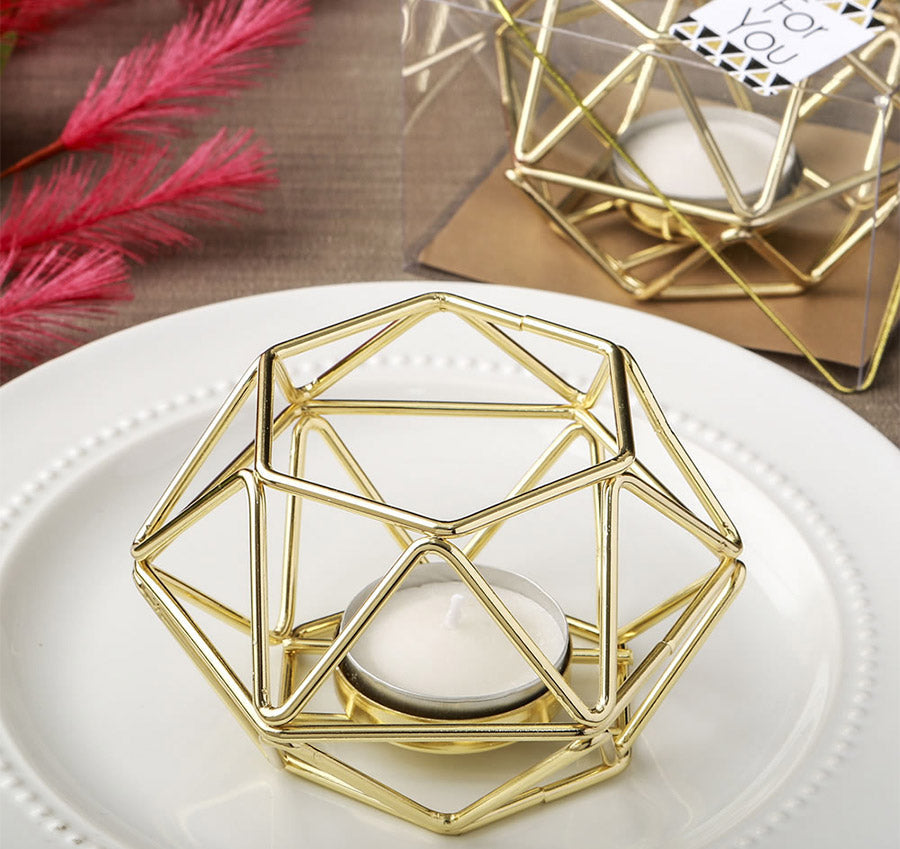 Gold Hexagonal Tealight Holder