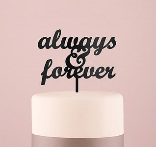 Always & Forever Wedding  Cake Topper - Black