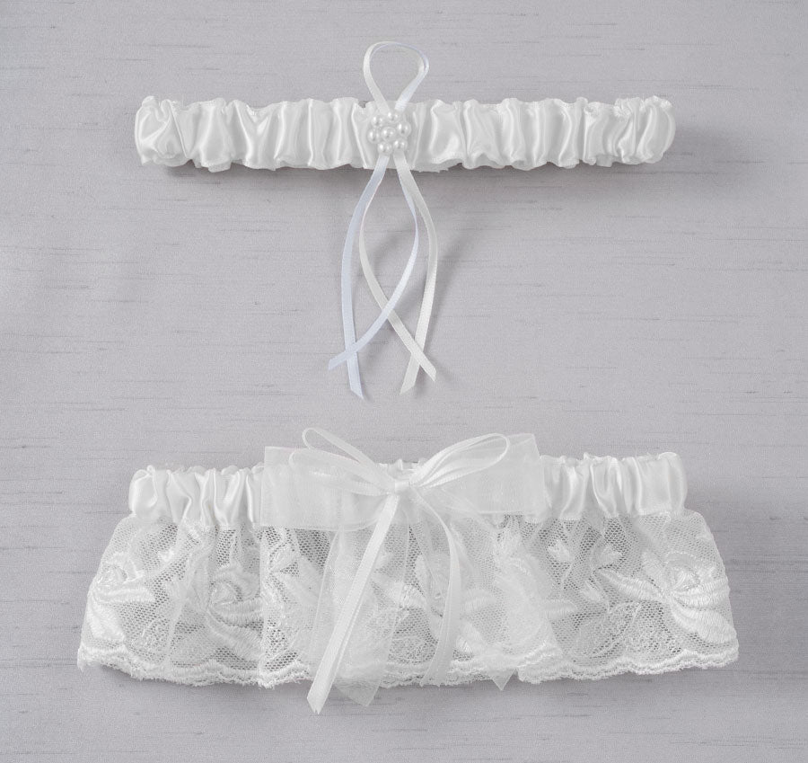 Embroidered Lace Garter Set