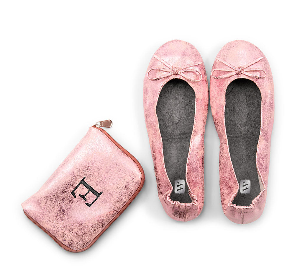 Wedding Ballet Flats & Custom Carrying Case - Pink