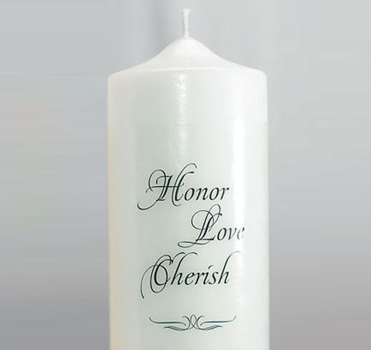 Honor, Love and Cherish Personalized Unity Candle