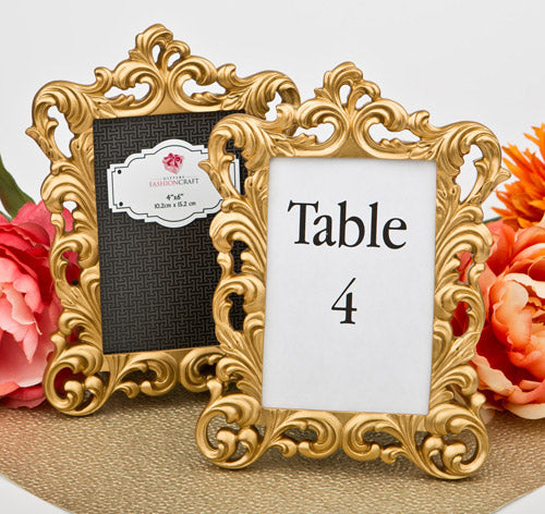 Baroque Frame Table Number Holder - Gold
