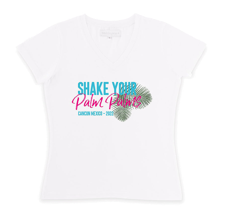Personalized Bridal Party Wedding T-Shirt - Shake Your Palm Palms