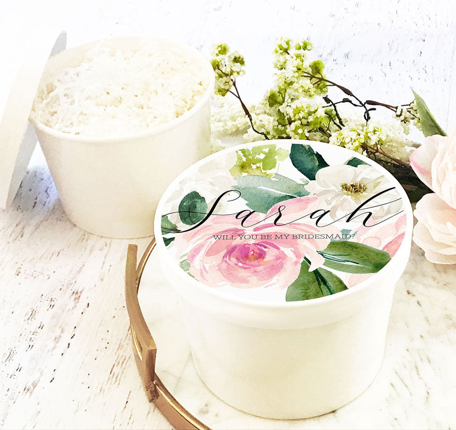 Spring Floral Personalized Bridesmaid Gift Box