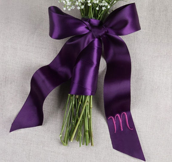 Satin Bridal Bouquet Wrap with Tails