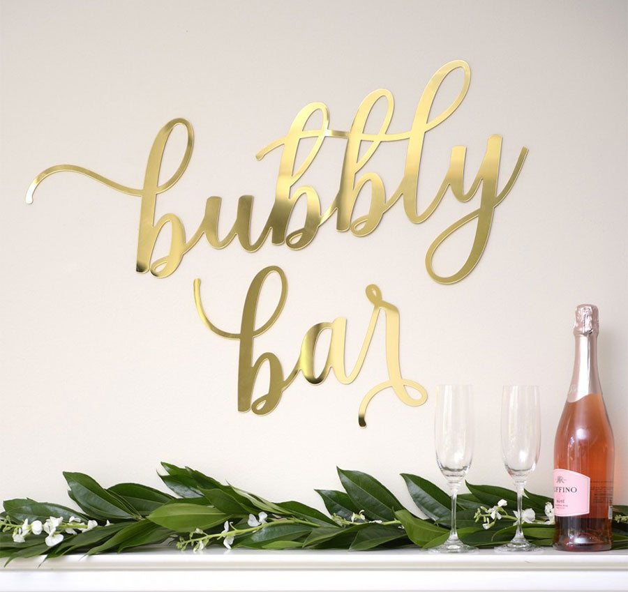 Gold Bubbly Bar Sign