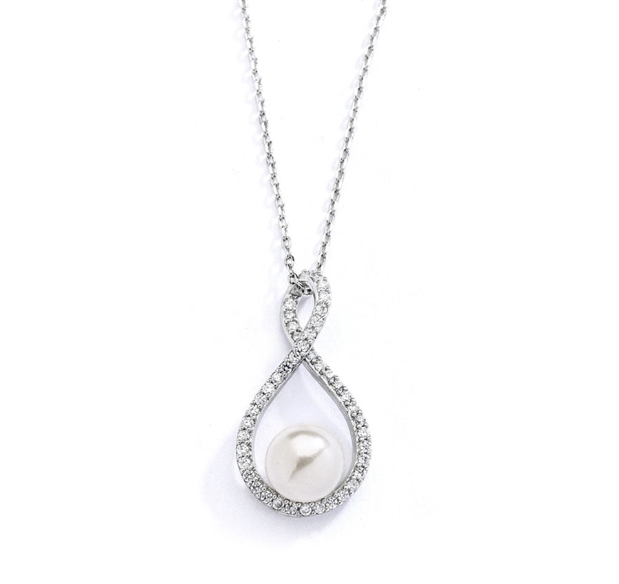 Eternity Symbol Cubic Zirconia Wedding Necklace