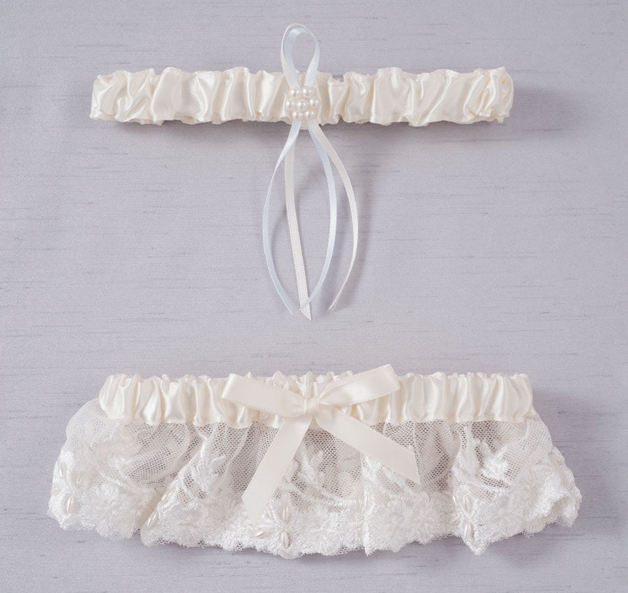 Embroidered Lace Garter Set