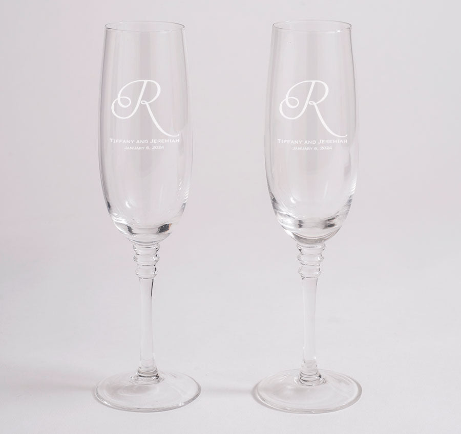 Custom Initial Wedding Toasting Glasses