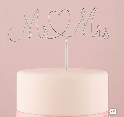 Mr. & Mrs. Twisted Wire Cake Topper