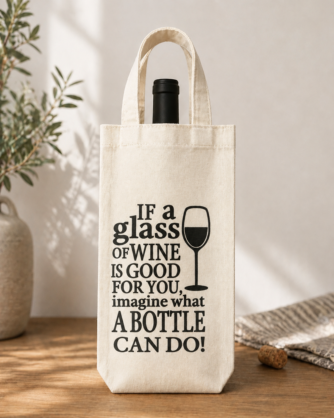 Funny Wine Bottle Tote