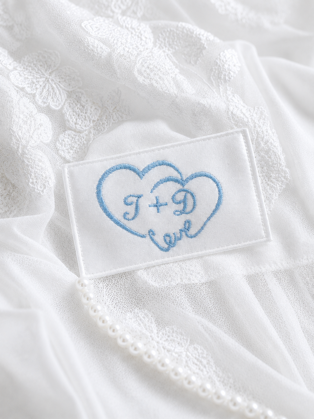 Two Hearts In Love Monogram Dress Label