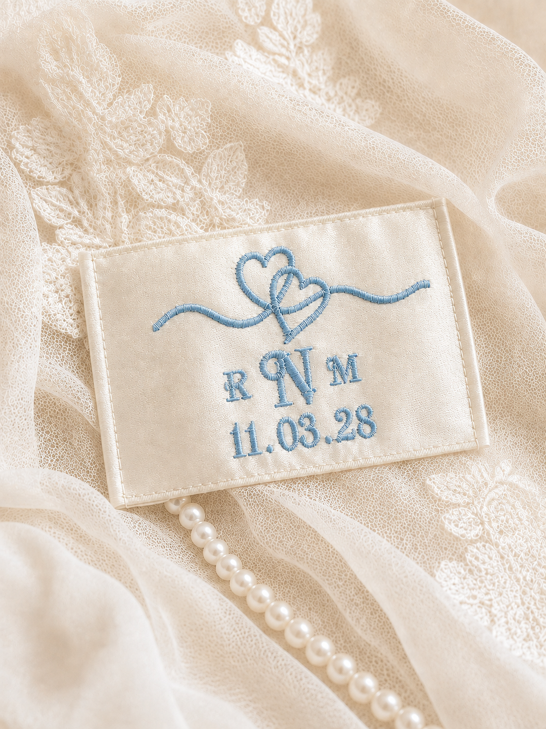 Two Hearts Intertwined Monogram Dress Label