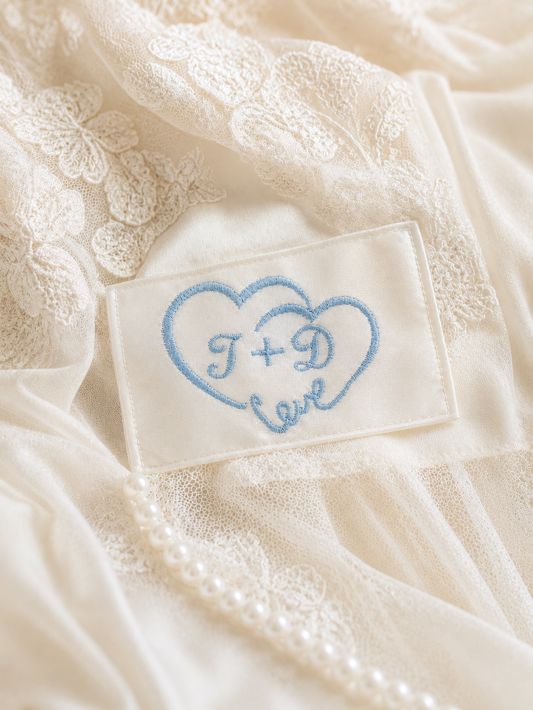 Two Hearts In Love Monogram Dress Label
