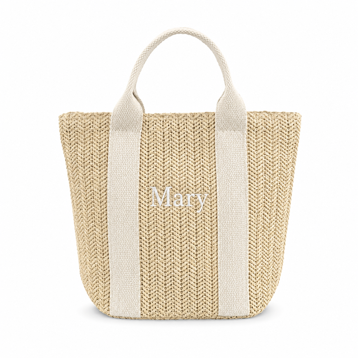 Personalized Woven Straw Tote Bag