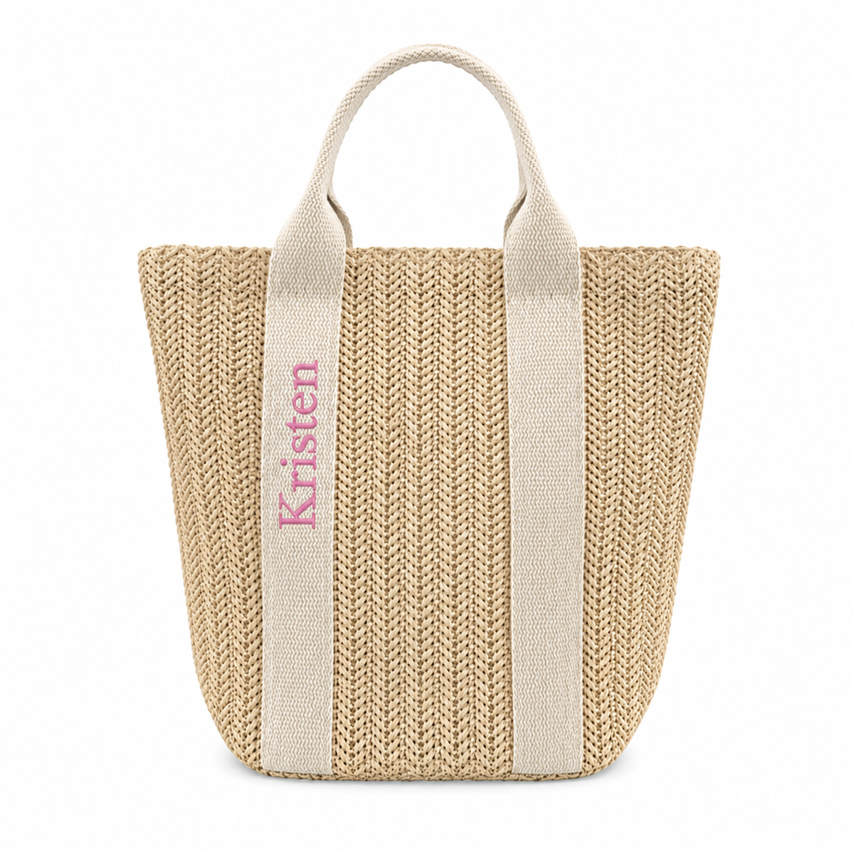 Personalized Woven Straw Tote Bag