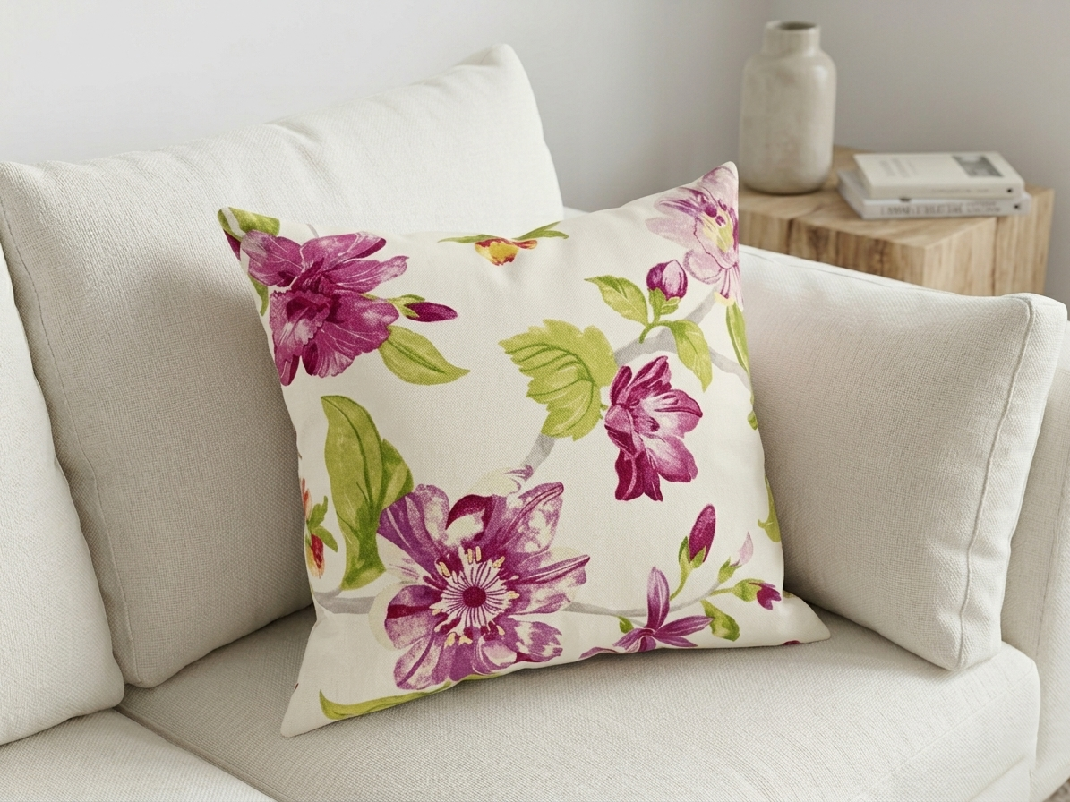 Purple Floral 20x20 Pillow
