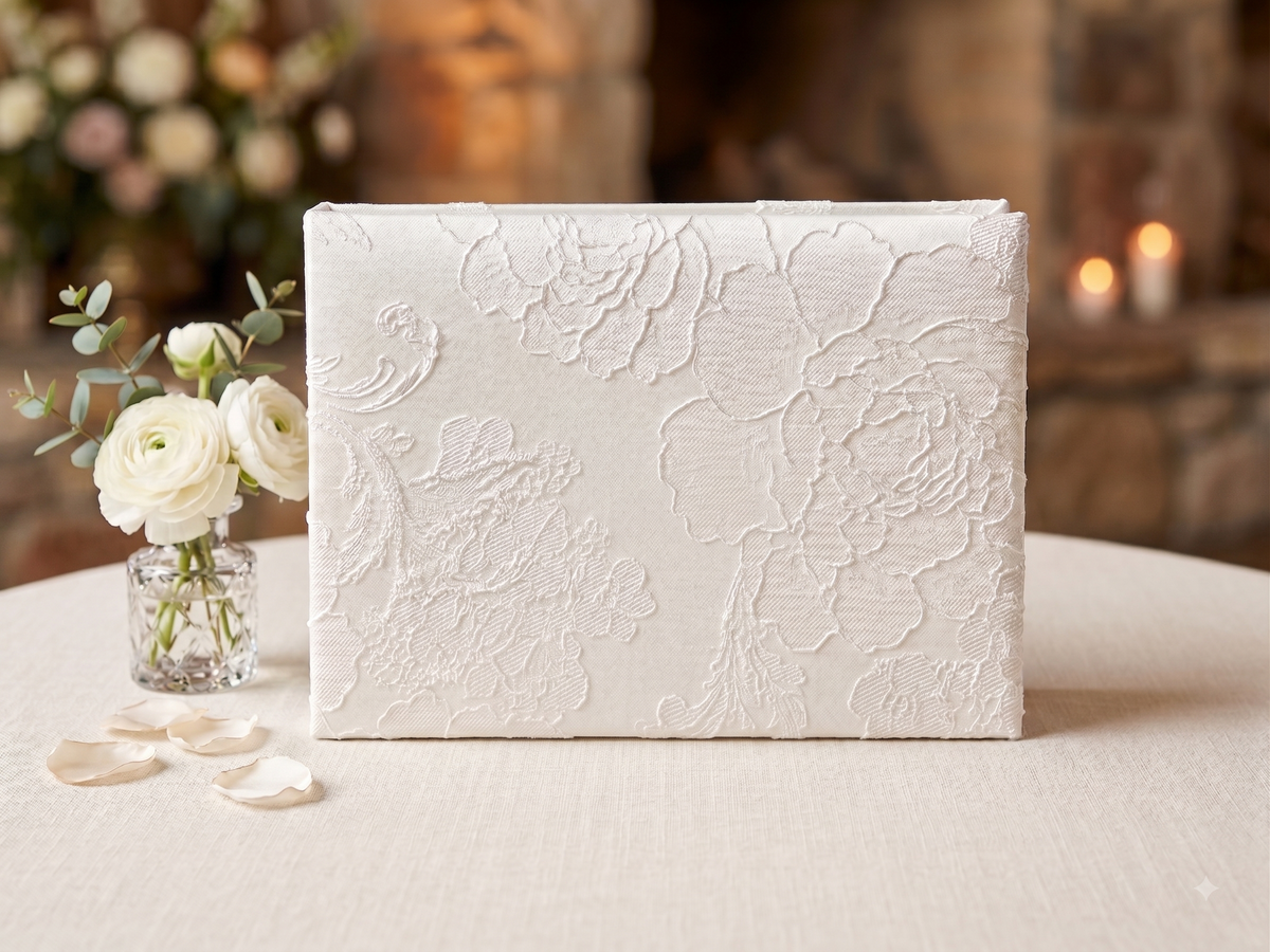 Peony Brocade Wedding Guest Book