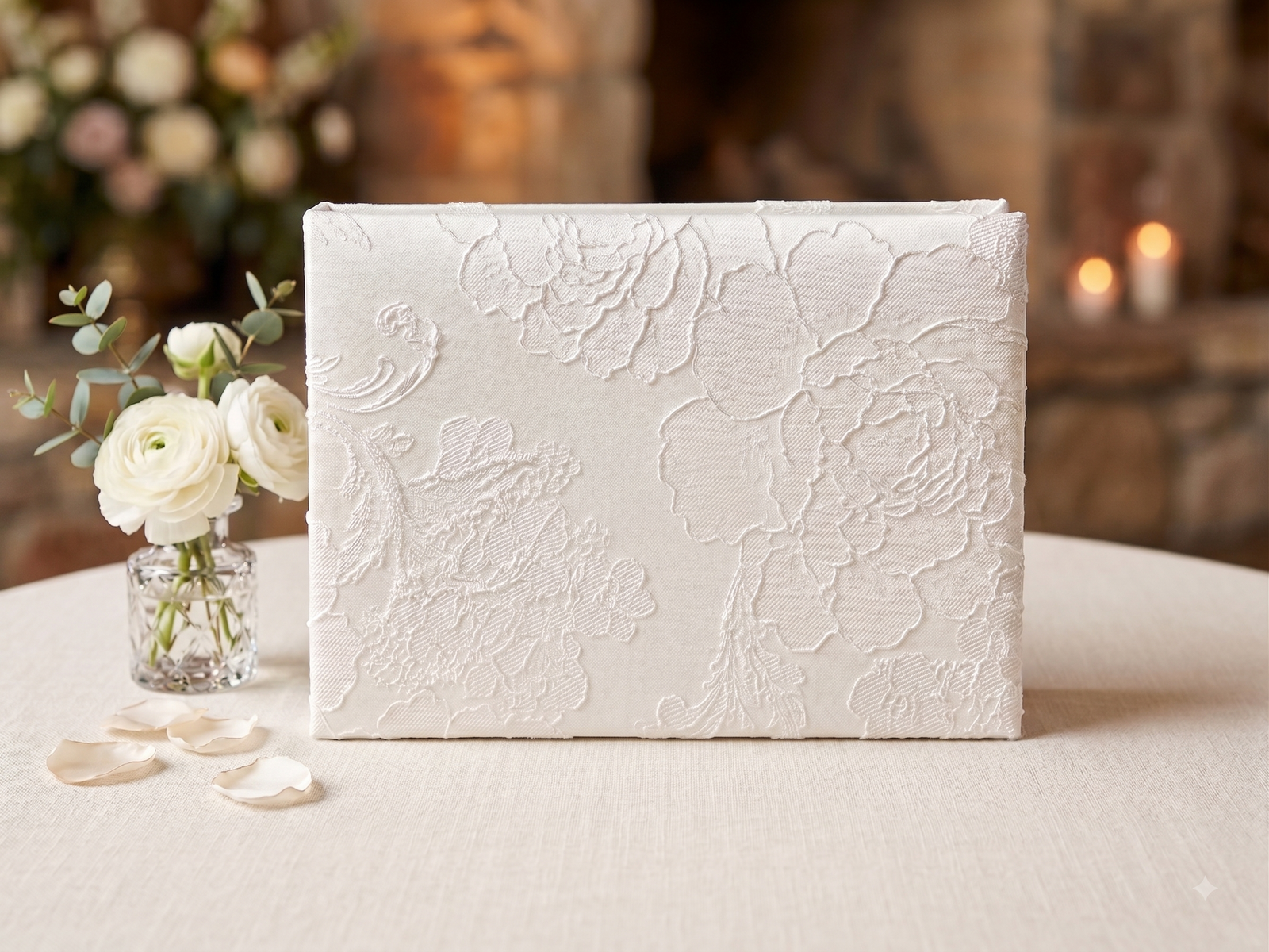 Peony Brocade Wedding Guest Book