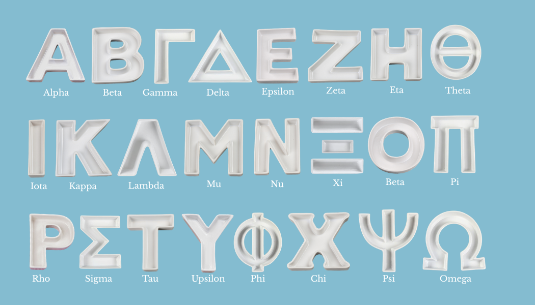 Greek Alphabet Ceramic Dishes