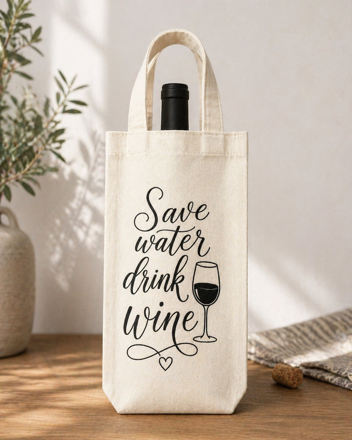 Save Water Drink Wine Tote Bag