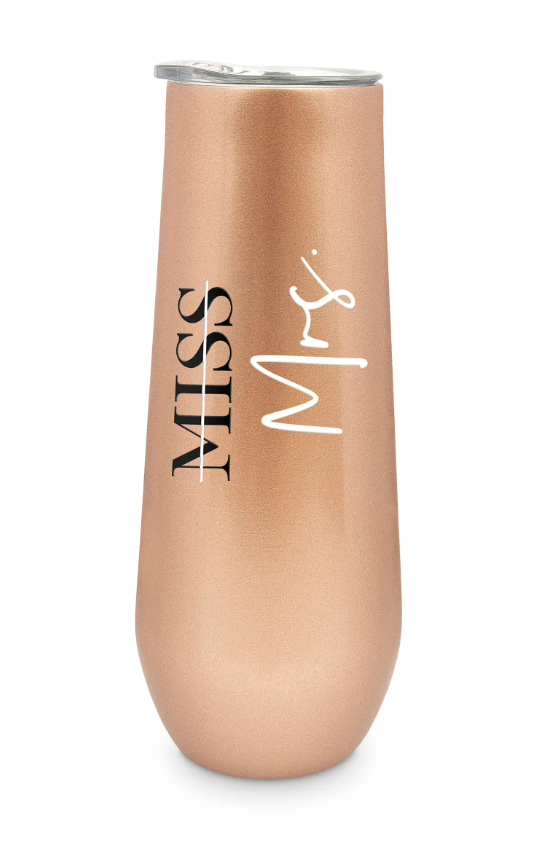 8 oz. Stainless Steel Champagne Flute Tumbler - Miss to Mrs