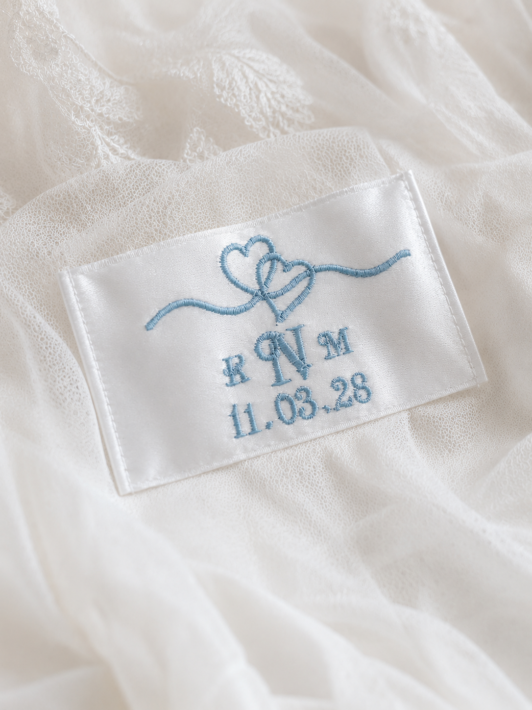 Two Hearts Intertwined Monogram Dress Label