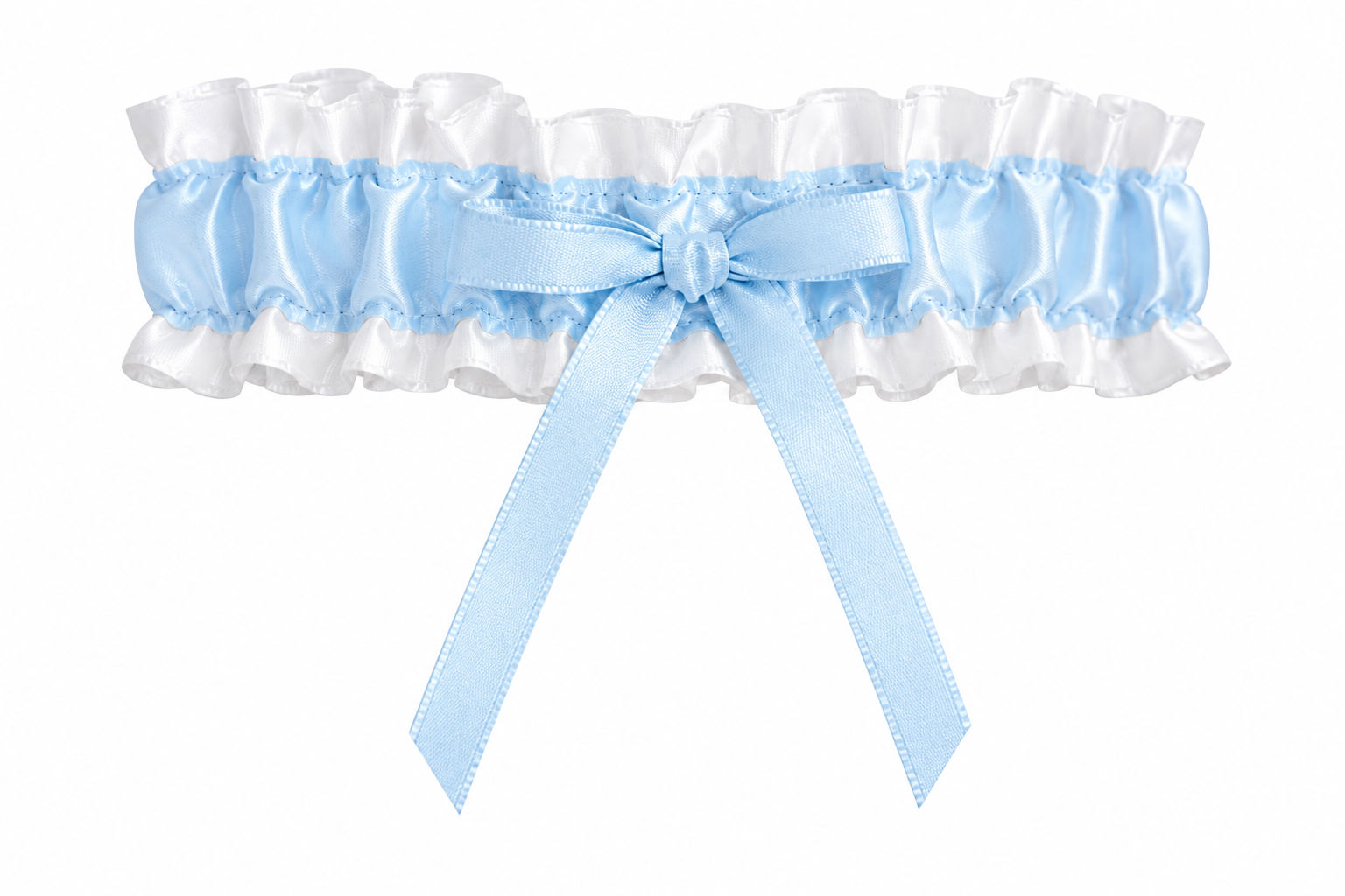 Ruffle Satin & Something Blue Garter