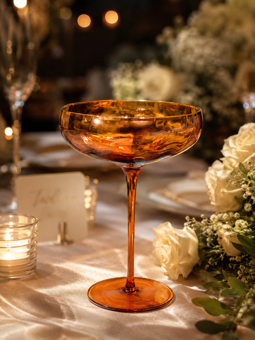 Amber Coupe Glass