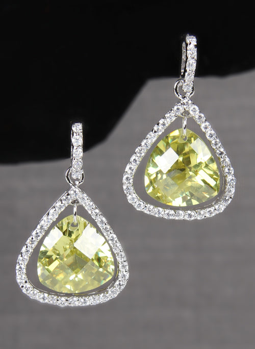 Pear Stone Earrings with Rhinestone