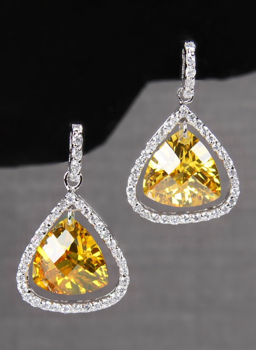 Pear Stone Earrings with Rhinestone