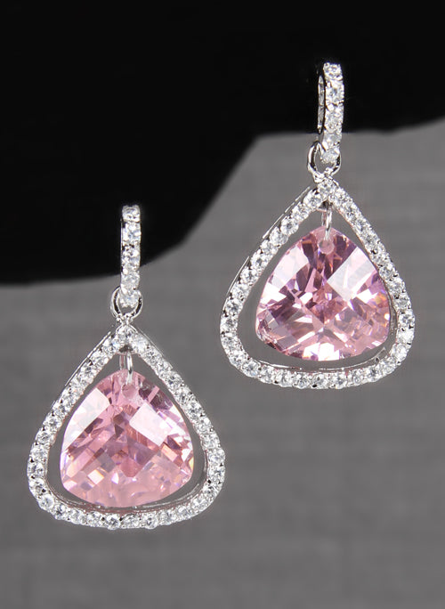 Pear Stone Earrings with Rhinestone