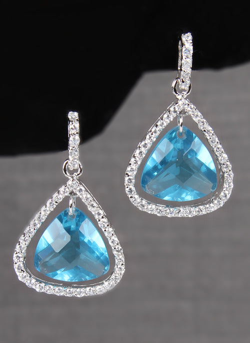 Pear Stone Earrings with Rhinestone