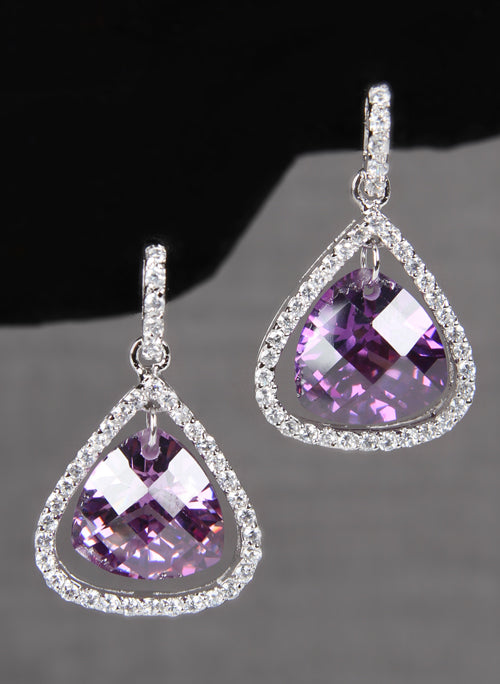 Pear Stone Earrings with Rhinestone