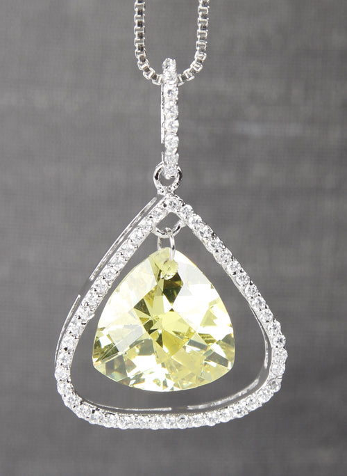Pear Stone Pendant with Rhinestone