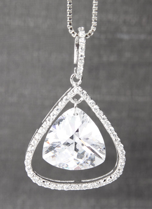 Pear Stone Pendant with Rhinestone
