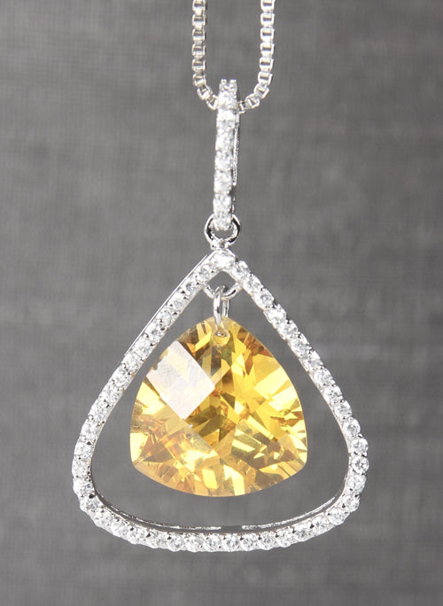 Pear Stone Pendant with Rhinestone