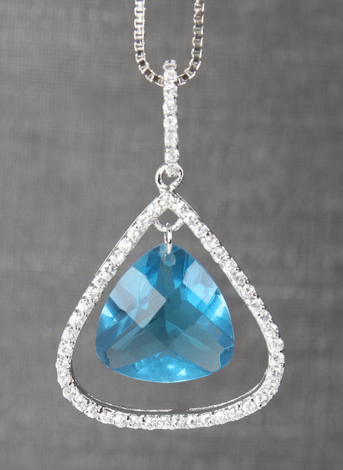 Pear Stone Pendant with Rhinestone
