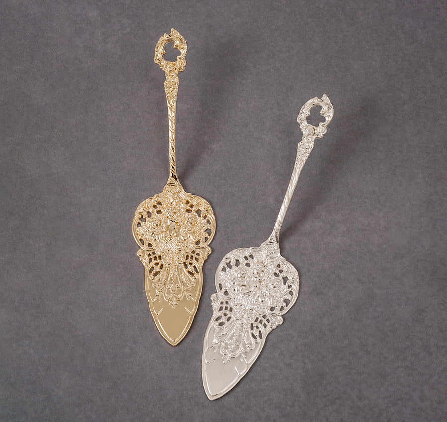 Ornate Petite Server - Brushed Silver