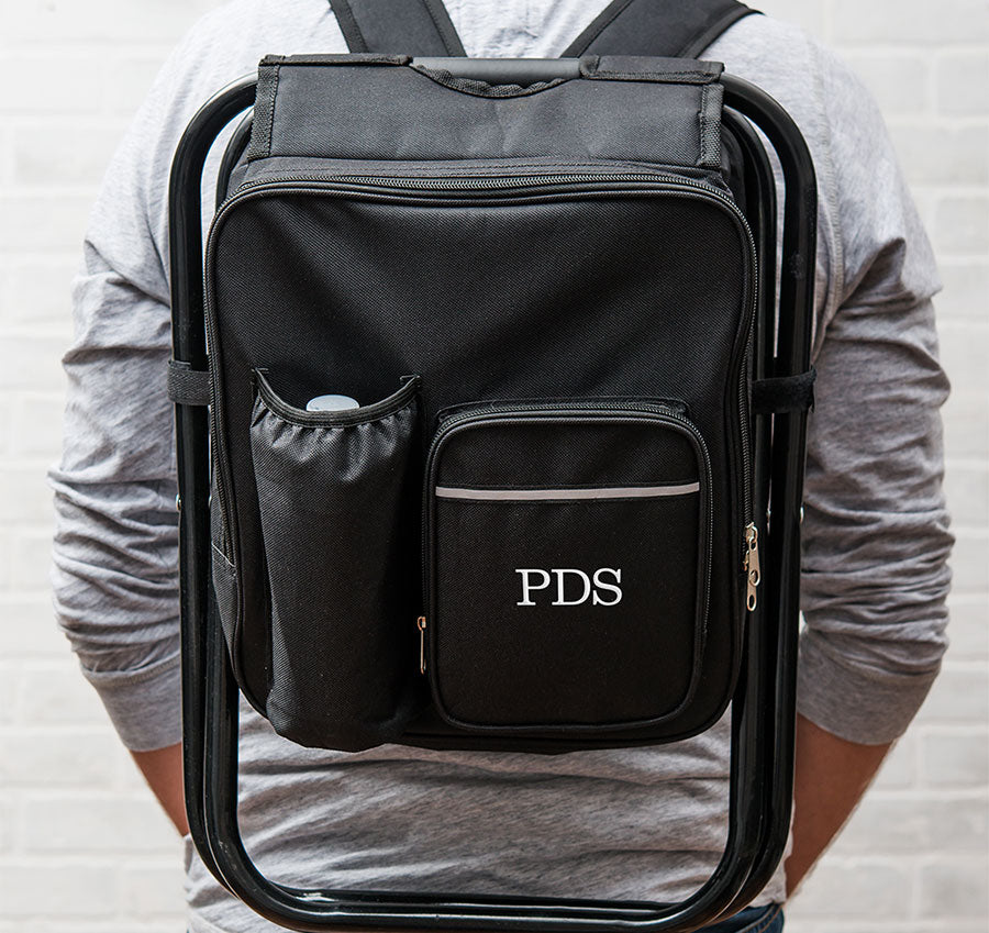 Black Folding Cooler Chair Backpack