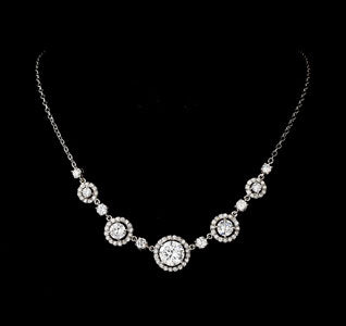 Silver Cubic Zirconia Bridal Necklace